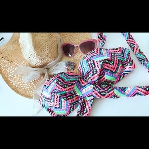 PINK Tribal Wrap Halter top